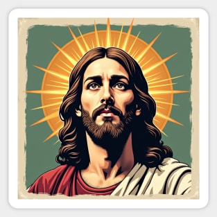Jesus Christ with Divine Light - Christian Faith Art Sticker